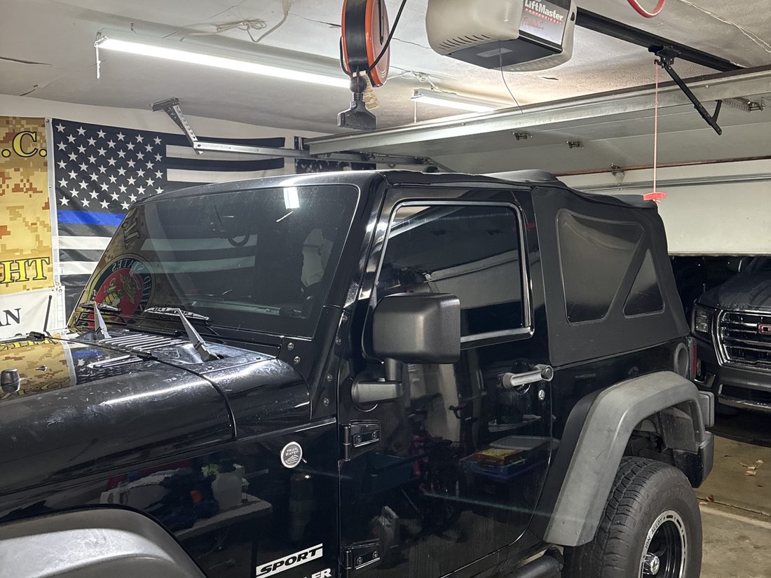 Jeep Wrangler Sport in the shop
