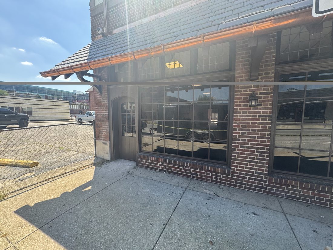 Finished commercial storefront glass